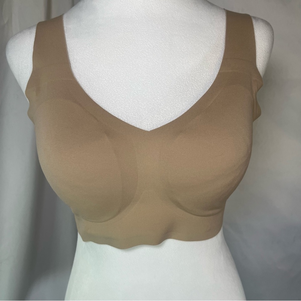 Honeylove Seamless V-Neck Bra Sand Tan‎ Beige Size Large